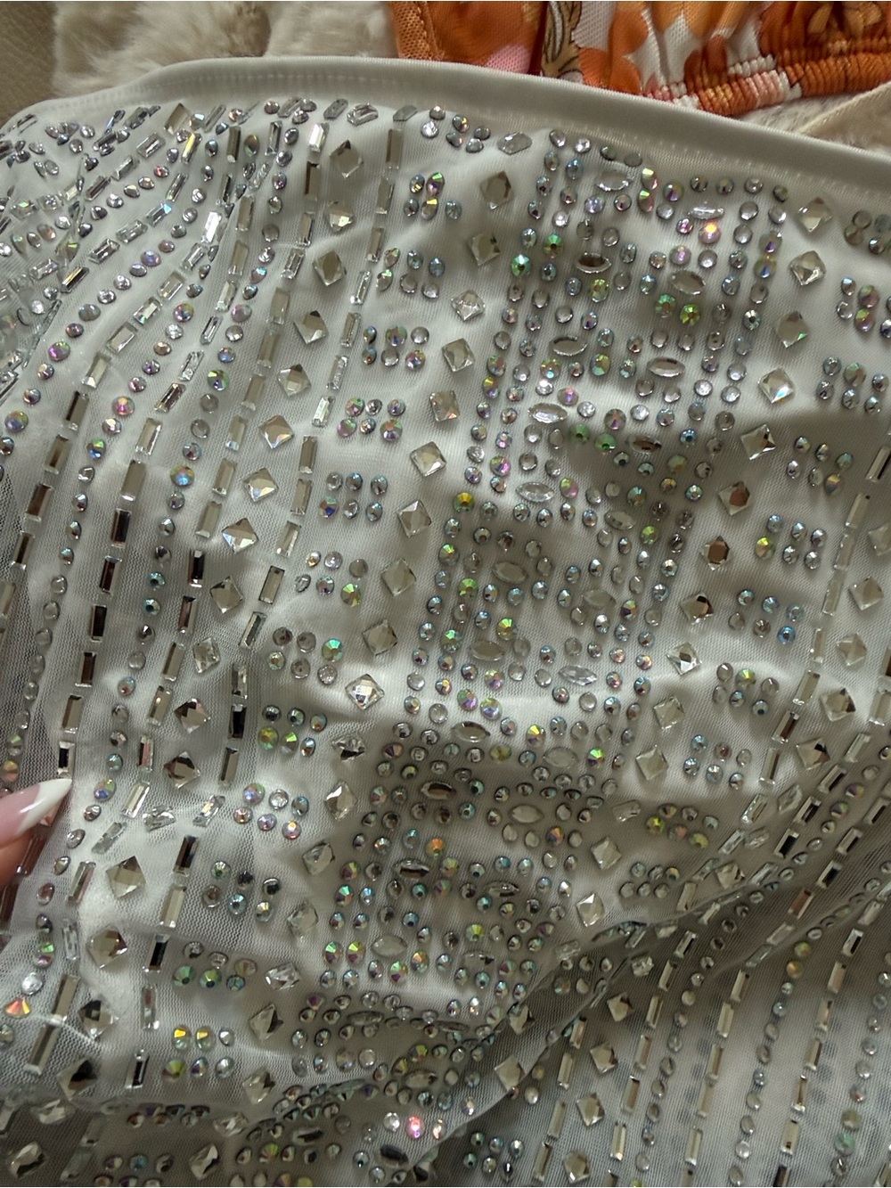 12th Tribe White Sequin Mini Skirt - Picture 6 of 10